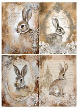 Decoupage-Bastelpapier-Softpapier-Vintage Bunny-Ostern-Hase-13496