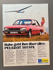 Peuegot 505 STI Segelflugzeug Oldtimer 80s retro 1981 Vintage Ad Werbung Reklame