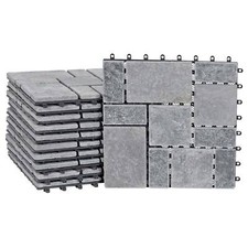 B-Ware Steinfliese MCW-K70, Balkon/Terrasse, 11x je 30x30cm = 1m², dunkelgrau