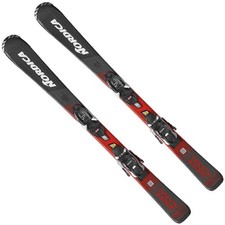 Nordica Team JR Ski + FDT 7.0 Bindung Junior-Skiset Kinder Skier Piste Schwarz