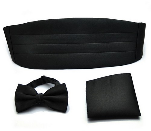 3tlg set herren kummerbund - set,