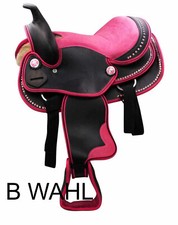 AMKA Pony/Shetty Westernsattel PEDRO in  pink mit Strasssteinen 10zoll BWAHL