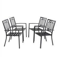4er Set Gartenstuhl Stapelstuhl Terrassenstuhl Metallstühle Essstühle Gartenmöbe