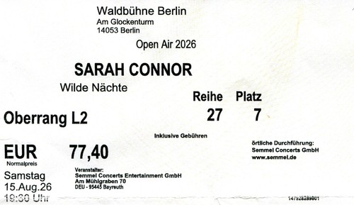 Konzert sarah connor wilde - konzert,