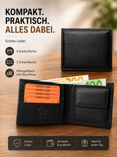 Herren geldbörse echt leder - herren,