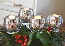 ❀ 4 x Teelichtstecker Glas