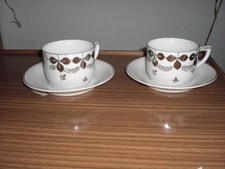 zwei Kaffeetasen m. Untertassen. Silberhochzeit Deko antik Porzellan 