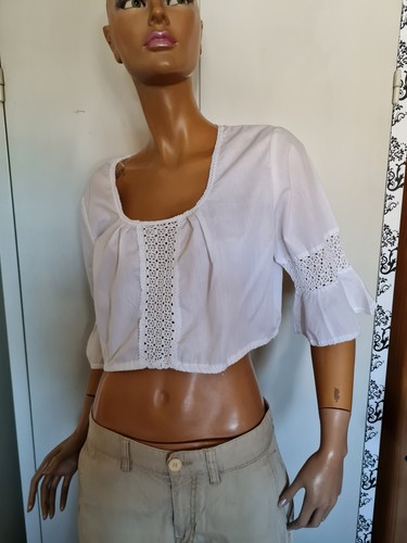 Vintage dirndlbluse crop - dirndlbluse, /