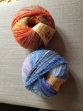 ++ 2x 100g Wollbutt Thery ++ Farbverlauf Orange & Blau