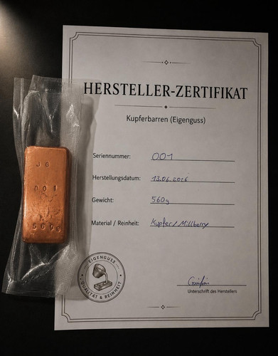 Kupferbarren eigenguss - kupferbarren,