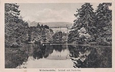 AK Cassel, Kassel, Wilhelmshöhe Schloß mit Herkules, gelaufen 1918