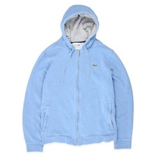 Lacoste Zipper Pullover Hoodie Babyblau Kapuzenpullover Vintage Look 