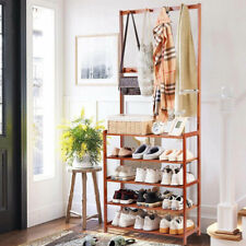 XXL Garderobenständer Kleiderständer Holz Schuh Regal Schuhschrank 5 Etagen