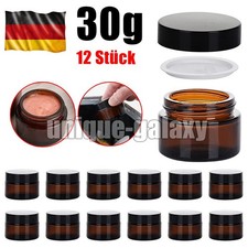 12 Stk leer Glastiegel Braun 30ml Tiegel Cremedose Glas Kosmetikdose Cremetiegel