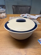 Tuppaware Thermo-Duo 4,3L+3,5L(Außen+Innenbehälter) Wie Neu, Weis Blau