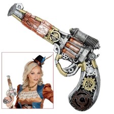 STEAMPUNK REVOLVER Colt Pistole Western Schaumlatex Cyberpunk Retro Kostüm 09780