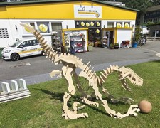 Velociraptor Holzmodell lebensgroß 1:1 240cm lang - Dino aus Holz - Steckbausatz