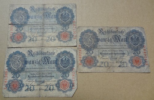 Reichsbanknoten 20 mark - st.,
