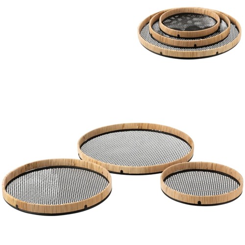Tablett rattan metall 50 - &, cm