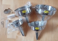 Edelstahl-Trichter-Set, 4 Trichter In 4 Größen, mit Sieb, 2 Bürsten,