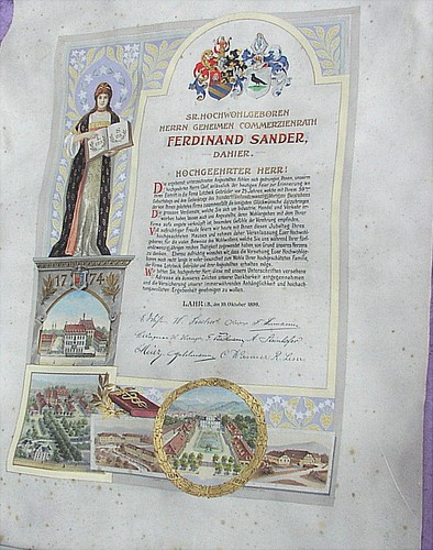 Rare alte urkunde - urkunde, handgemalt
