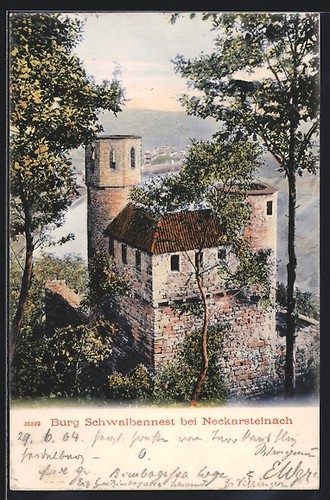 Neckarsteinach blick auf burg - neckarsteinach,,