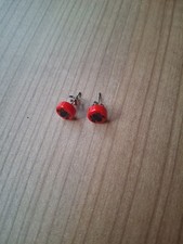 Ohrringe Modeschmuck Gothic Spider Rund Schwarz Rot  Stecker