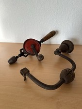 2x Vintage Handbohrer Set Holz
