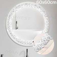 Luxus Wandspiegel Kristall Rahmen Spiegel Flurspiegel Dekospiegel 60X60cm