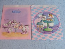 2 alte Diddl Tüten - ca. 20 x 15 cm - Diddlina - Vanillivi - Burger essen