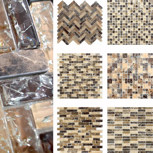 Glas naturstein mosaik - glas,