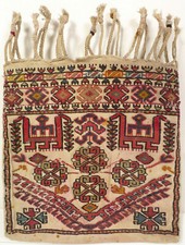 Rare White Grounded Shahsavan Sumakh Bag from ca. 1880, kelim -Kilim