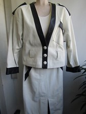 Damen Anzug, Weiß, Schwarz