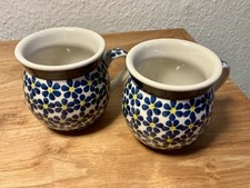 Bunzlauer Keramik 2x Becher mit Blumen