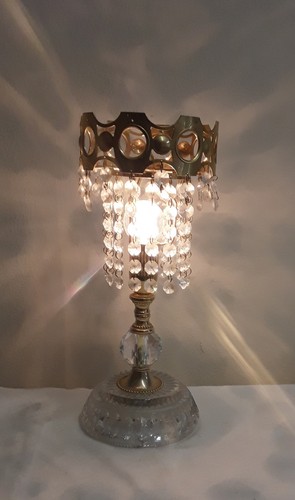 Vintage tischlampe glasfuß - tischlampe,