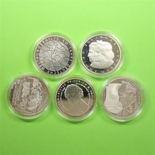 BRD 2012 5x 10 Euro Silber-Gedenkmünzen in Kapseln PP Spiegelglanz