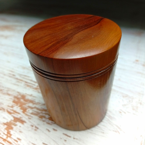 Runde vorratsdose holz - holz/glas, 75