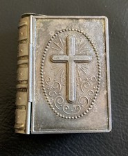 : antike Dose Schachtel Etui für Rosenkranz in Buchform