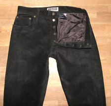 " ENJOY " Herren- LEDERJEANS / Velours- Lederhose in schwarz W32" /L29"