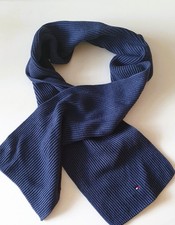 Tommy Hilfiger Schal Baumwolle Kaschmir blau 180 cm neuwertig