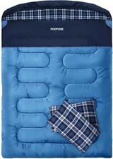 Poepore Doppelschlafsack Flanell für Erwachsene Deckenschlafsack 2 Personen