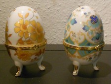2 Porzellan Ei Schmuckdosen