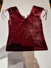 Schönes, weinrotes Oberteil mit Glitzer, Gr. S