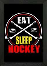 Gerahmtes Wandbild Eat Sleep