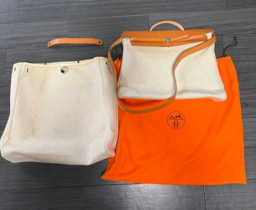 Hermes herbag beige - beige, canvas