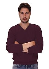 MARIA DI RIPABIANCA PULLOVER V-AUSSCHNITT ZWEIFARBIG HERREN KASCHMIR 100% MADE IN ITALY