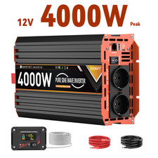 2000W 4000W Reiner Sinus Spannungswandler 12V 230V Wechselrichter Inverter LCD 