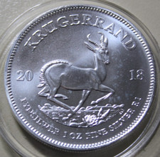 Süd Afrika 1 Rand "Krugerrand" 2018 Silber 1 oz  #F7221 St-BU Springbock