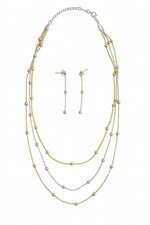 Dreifarbige Damen-Halskette