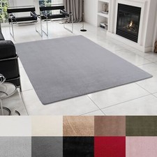 Teppich Wohnzimmer Modern Kurzflor Teppich Einfarbig Modern Rutschfest Weich